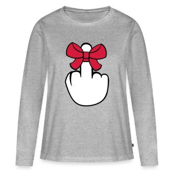 branleur spectacle majeur insulte baise vous f - T-shirt manches longues Premium bio Femme - gris chiné - Devant - Julia (174cm)