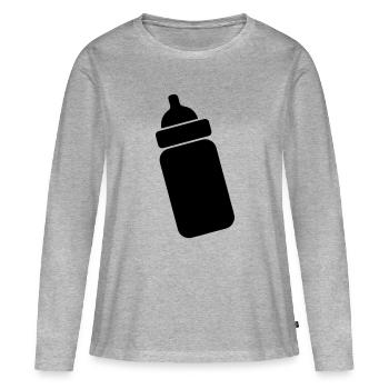 Image de teinte transparente du biberon - T-shirt manches longues Premium bio Femme - gris chiné - Devant - Julia (174cm)