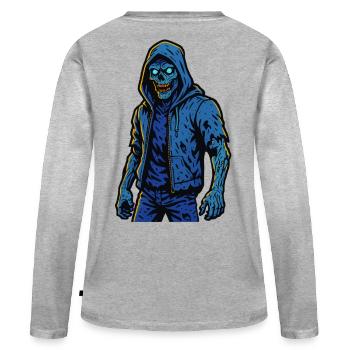 Urban Decay – Future Zombie Warrior - Women's Premium Organic Long Sleeve Shirt - heather grey - Back - Julia (174cm)