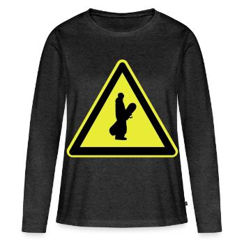 Plaque de snowboard - T-shirt manches longues Premium bio Femme - anthracite chiné - Devant - Julia (174cm)