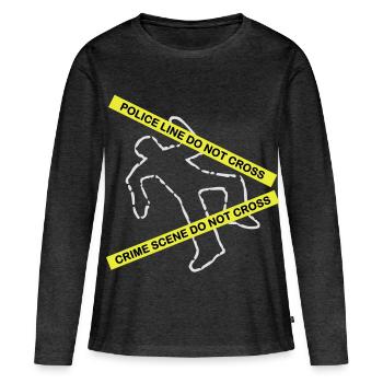 Crime scene set - T-shirt manches longues Premium bio Femme - anthracite chiné - Devant - Julia (174cm)