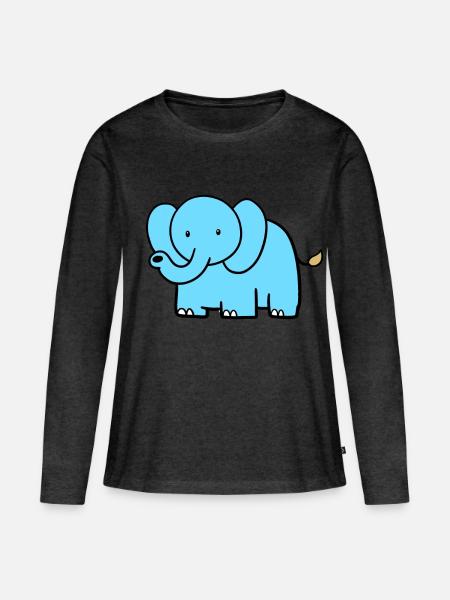 Kleiner Elefant - Frauen Premium Bio Langarmshirt - Anthrazit meliert