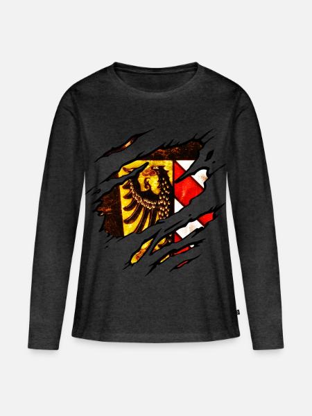 Nürnberg - Frauen Premium Bio Langarmshirt - Anthrazit meliert