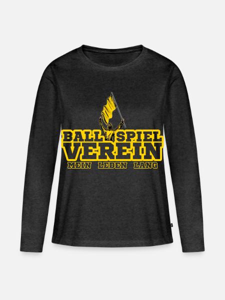 Dortmund Fußball Fan - Frauen Premium Bio Langarmshirt - Anthrazit meliert
