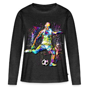 Soccer Players - Goalscorers, Strikers, Soccer - Women's Premium Organic Long Sleeve Shirt - heather anthracite - Front - Julia (174cm)