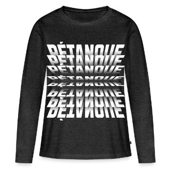 Boules de pétanque pour pétanque, pétanque et pétanque - T-shirt manches longues Premium bio Femme - anthracite chiné - Devant - Julia (174cm)