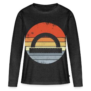 Vintage Ruler - Women's Premium Organic Long Sleeve Shirt - heather anthracite - Front - Julia (174cm)