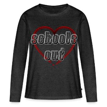Pencil Heart écoles dehors - École dehors - T-shirt manches longues Premium bio Femme - anthracite chiné - Devant - Julia (174cm)