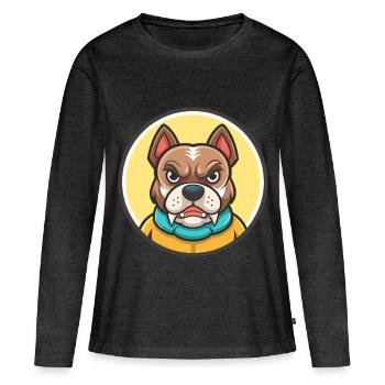 Chien de combat de Cordoba, dessin animé kawaii clipart - T-shirt manches longues Premium bio Femme - anthracite chiné - Devant - Julia (174cm)