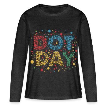 DOT-TAG - Frauen Premium Bio Langarmshirt - Anthrazit meliert - Vorne - Julia (174cm)