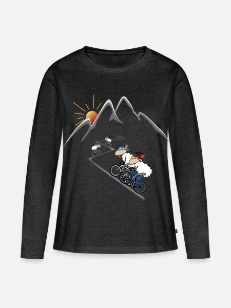 Radsport - Frauen Premium Bio Langarmshirt - Anthrazit meliert