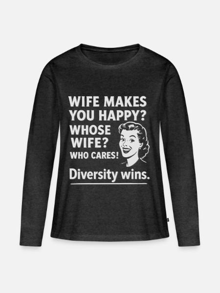 Vielfältige Glückswertschätzung! - Frauen Premium Bio Langarmshirt - Anthrazit meliert