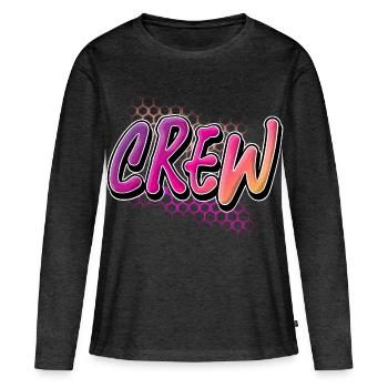 équipage - T-shirt manches longues Premium bio Femme - anthracite chiné - Devant - Julia (174cm)