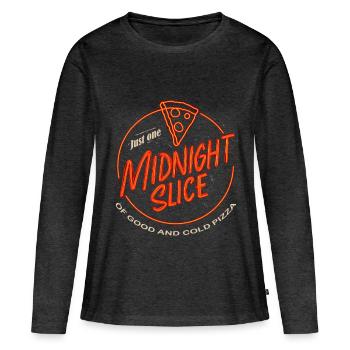 Tranche de minuit - T-shirt manches longues Premium bio Femme - anthracite chiné - Devant - Julia (174cm)