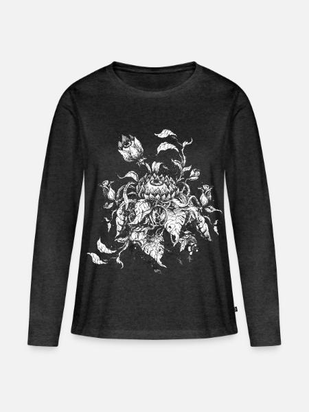 Eyebloom - Frauen Premium Bio Langarmshirt - Anthrazit meliert