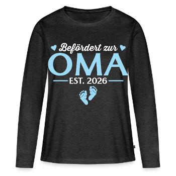 Promoted to Grandma 2026 Baby Shower - Women's Premium Organic Long Sleeve Shirt - heather anthracite - Front - Julia (174cm)