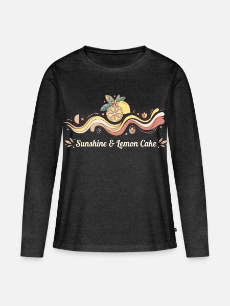 Sonnenschein Zitronenkuchen Sommer - Frauen Premium Bio Langarmshirt - Anthrazit meliert