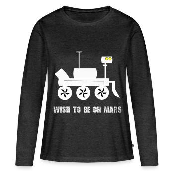 Motif du rover de souhait martien - T-shirt manches longues Premium bio Femme - anthracite chiné - Devant - Julia (174cm)