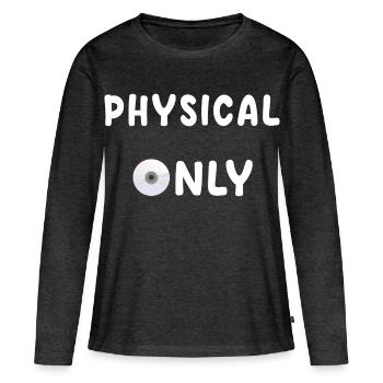 pas de disque, pas d’achat - T-shirt manches longues Premium bio Femme - anthracite chiné - Devant - Julia (174cm)