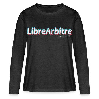 Free will - Women's Premium Organic Long Sleeve Shirt - heather anthracite - Front - Julia (174cm)