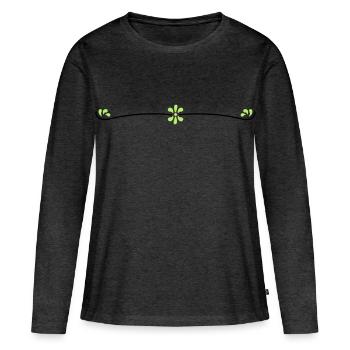 Vigne fleurie - T-shirt manches longues Premium bio Femme - anthracite chiné - Devant - Julia (174cm)