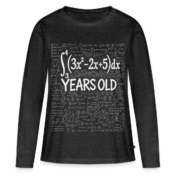 35th Birthday Calculus Integral Math Geek Funny - Women's Premium Organic Long Sleeve Shirt - heather anthracite - Front - Julia (174cm)