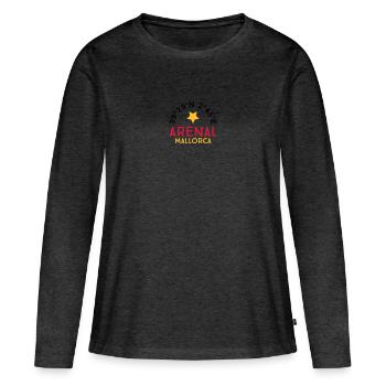 Arenal Mallorca - T-shirt manches longues Premium bio Femme - anthracite chiné - Devant - Julia (174cm)