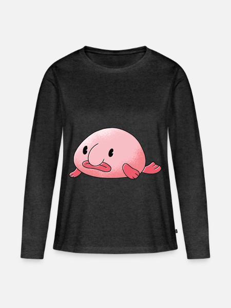 Blopfisch Sarkasmus Lustiger Spruch - Frauen Premium Bio Langarmshirt - Anthrazit meliert