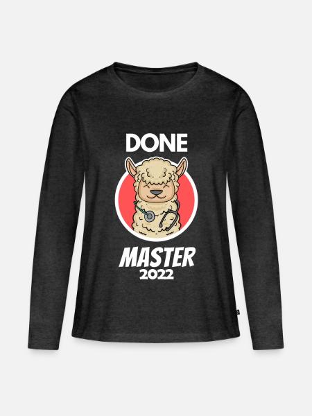 Geschafft Master Abschluss Geschenk - Frauen Premium Bio Langarmshirt - Anthrazit meliert