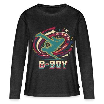 Breakdance B-Boy Hip Hop Streetdance - T-shirt manches longues Premium bio Femme - anthracite chiné - Devant - Julia (174cm)