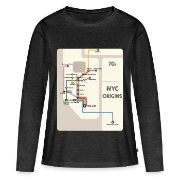 Die Ursprünge der NYC Disco - Frauen Premium Bio Langarmshirt - Anthrazit meliert - Vorne - Julia (174cm)
