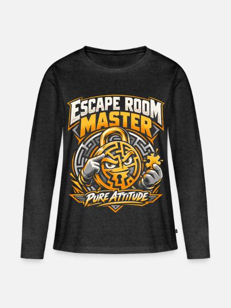 Escape Room Master - Pure Attitude - Frauen Premium Bio Langarmshirt - Anthrazit meliert