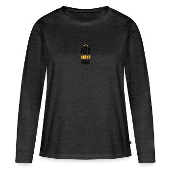 adolescent / enfant / ado / adolescente - T-shirt manches longues Premium bio Femme - anthracite chiné - Devant - Julia (174cm)
