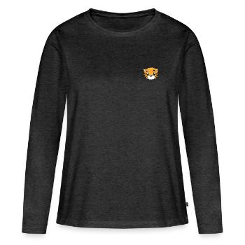 Tiger - Frauen Premium Bio Langarmshirt - Anthrazit meliert - Vorne - Julia (174cm)