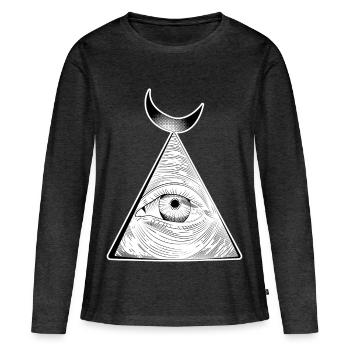 All-seeing eye - Women's Premium Organic Long Sleeve Shirt - heather anthracite - Front - Julia (174cm)