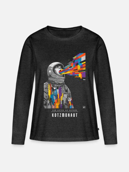 Kotzmonaut - Frauen Premium Bio Langarmshirt - Anthrazit meliert
