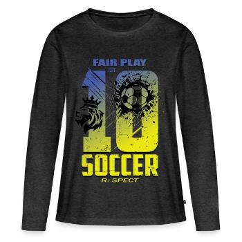 Football jersey number 10 - Women's Premium Organic Long Sleeve Shirt - heather anthracite - Front - Julia (174cm)