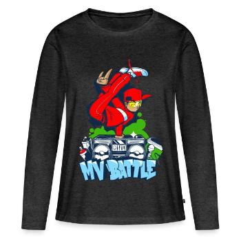 Breakdance B-Boy Streetdance Design Hip Hop Danse - T-shirt manches longues Premium bio Femme - anthracite chiné - Devant - Julia (174cm)