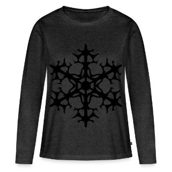 Schneestern - Frauen Premium Bio Langarmshirt - Anthrazit meliert - Vorne - Julia (174cm)