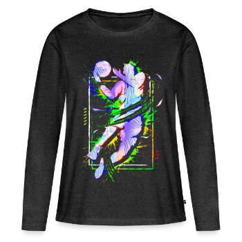 Basketball - Joueurs de basket-ball - Équipe de basket-ball - T-shirt manches longues Premium bio Femme - anthracite chiné - Devant - Julia (174cm)