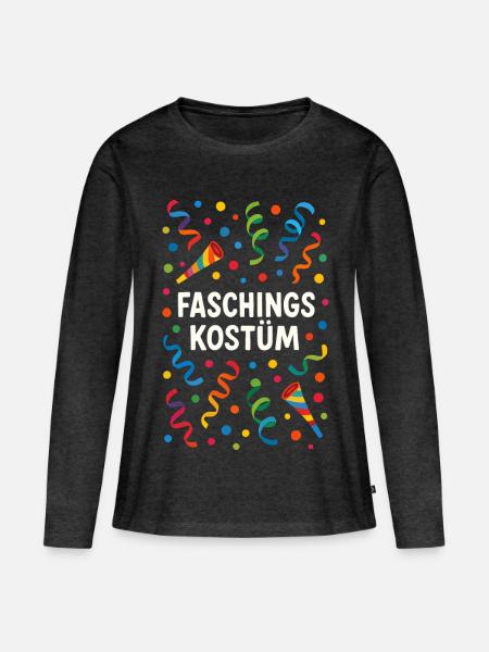 Fasching Konfetti Faschingskostüm bunt - Frauen Premium Bio Langarmshirt - Anthrazit meliert