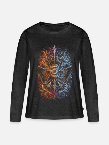 Bogenschießen Bogenschütze - Frauen Premium Bio Langarmshirt - Anthrazit meliert
