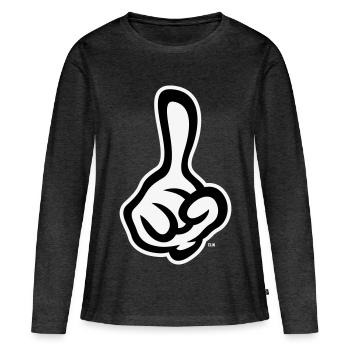 Raised index finger (finger / right hand NEG2C) - Women's Premium Organic Long Sleeve Shirt - heather anthracite - Front - Julia (174cm)