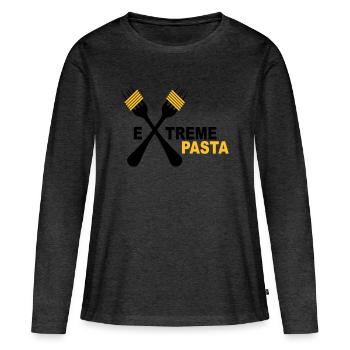 Pasta - Frauen Premium Bio Langarmshirt - Anthrazit meliert - Vorne - Julia (174cm)