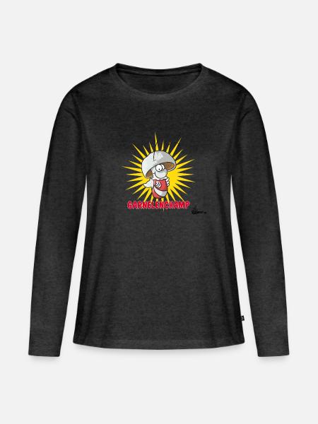 champgarnele - Frauen Premium Bio Langarmshirt - Anthrazit meliert