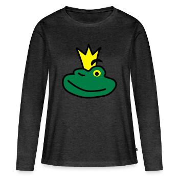 Der Prinz - Frauen Premium Bio Langarmshirt - Anthrazit meliert - Vorne - Julia (174cm)
