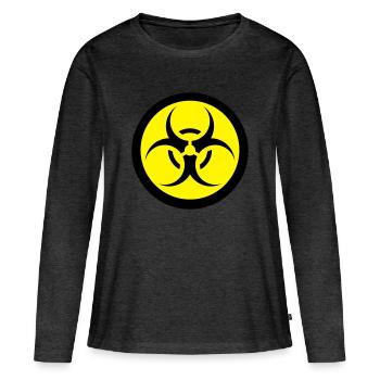 Biohazard - Frauen Premium Bio Langarmshirt - Anthrazit meliert - Vorne - Julia (174cm)
