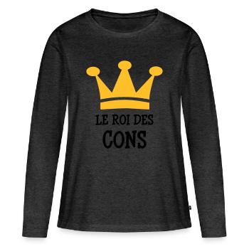 The King of Cons - Women's Premium Organic Long Sleeve Shirt - heather anthracite - Front - Julia (174cm)