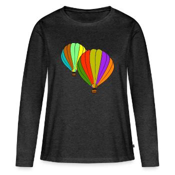 aviation - T-shirt manches longues Premium bio Femme - anthracite chiné - Devant - Julia (174cm)