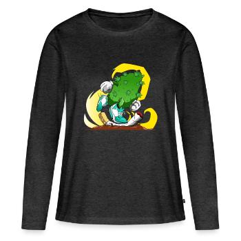Smoke weed, not cigarettes - Women's Premium Organic Long Sleeve Shirt - heather anthracite - Front - Julia (174cm)